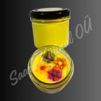 Mango Ahvatlus 80g käsitööna valmistatud lõhnaküünal troopilise mango aroomiga elegantses klaasanumas.
