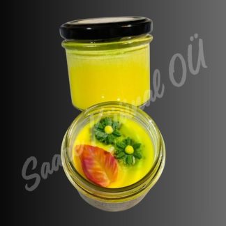 Citronella 80g käsitööna valmistatud lõhnaküünal värske sidrunheina ja tsitruselise aroomiga klaasanumas.