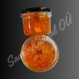 Old Fashioned käsitööna valmistatud geelküünal sooja ja elegantse aroomiga läbipaistvas klaasanumas.